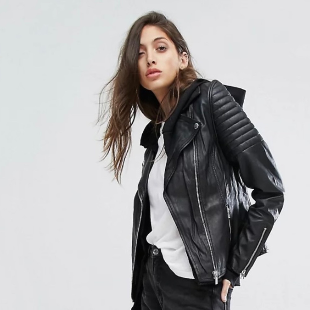 GooseCroft Real Genuine Leather Moto Jacket Womens S